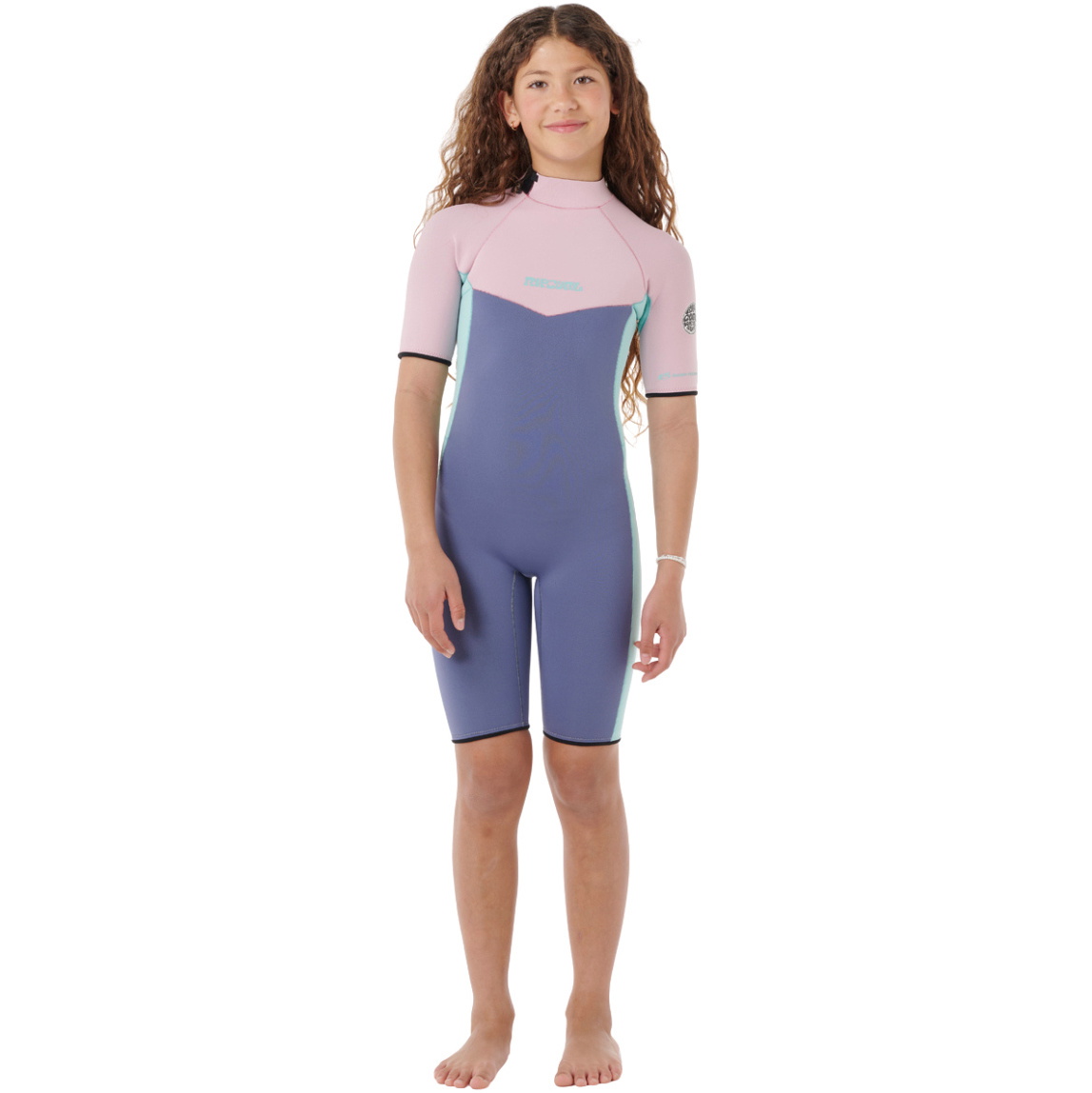 2026 Rip Curl Junior Dawn Patrol 2mm Back Zip Shorty Wetsuit 11FBSP - Pink